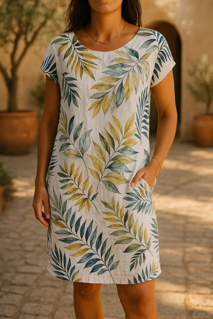 Vestido corto casual con estilo elegante y mangas suaves