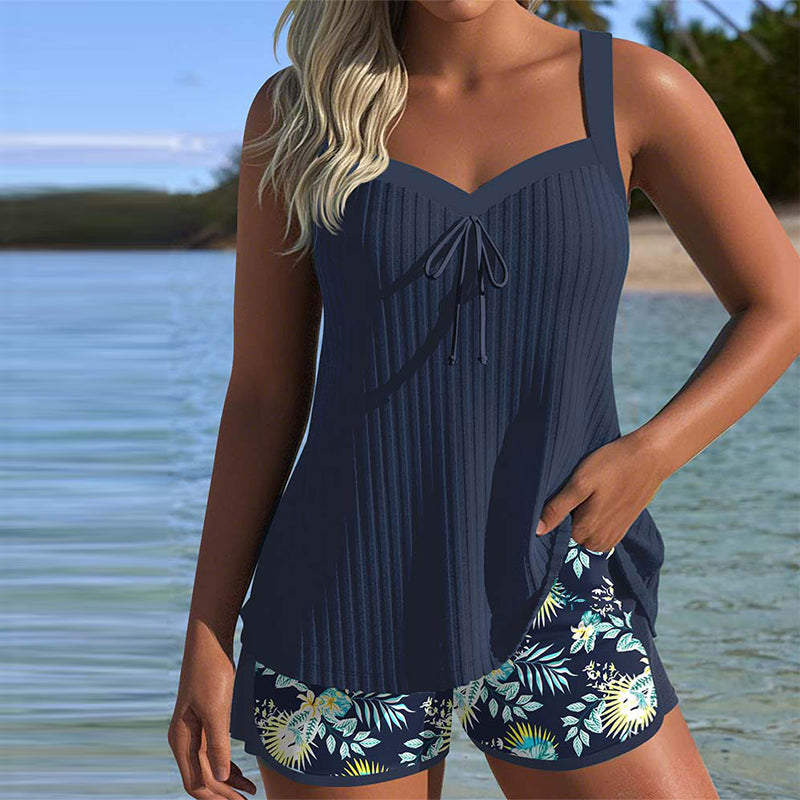 Beau | Tankini a Righe Due Pezzi