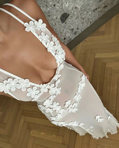 Aylee | Vestido de Encaje Sin Mangas con Cintura