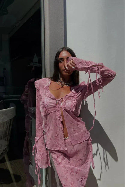 Annabelle | Conjunto de Falda Maxi Fluida