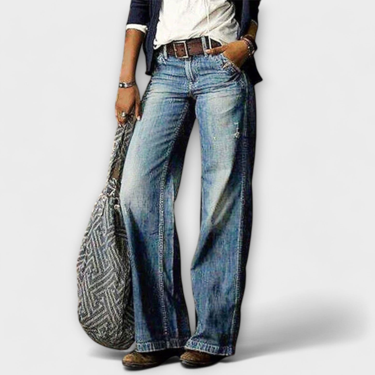 Cess – Pantalón de mezclilla de pierna ancha