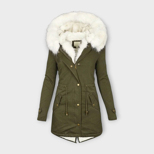 Ivara – Chaqueta de invierno impermeable y forrada con piel