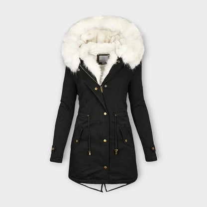 Ivara – Chaqueta de invierno impermeable y forrada con piel