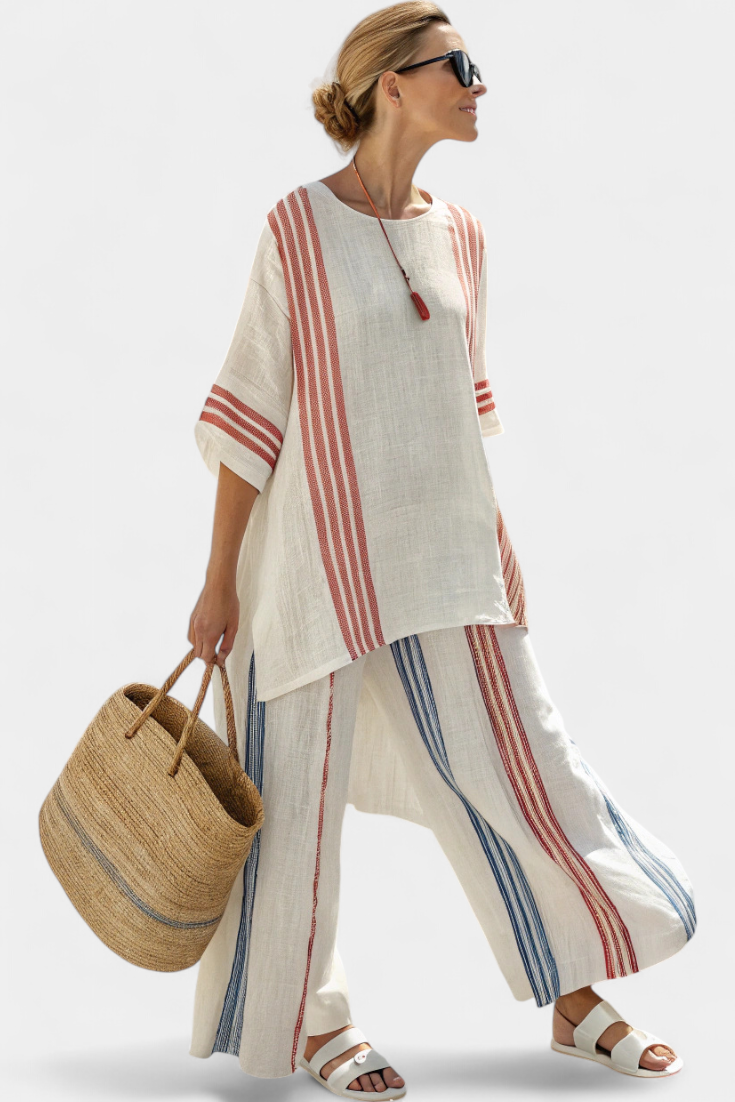 Anila – Conjunto Elegante de Dos Piezas de Lino