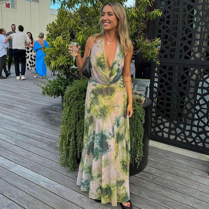 Reign | Vestido Maxi Halter Sin Espalda