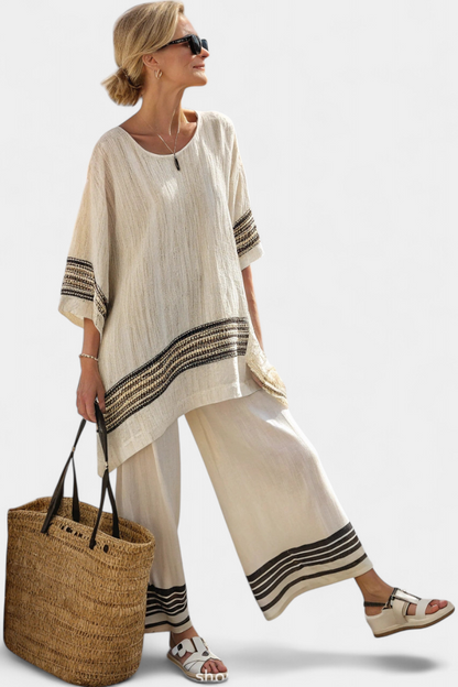 Anila – Conjunto Elegante de Dos Piezas de Lino