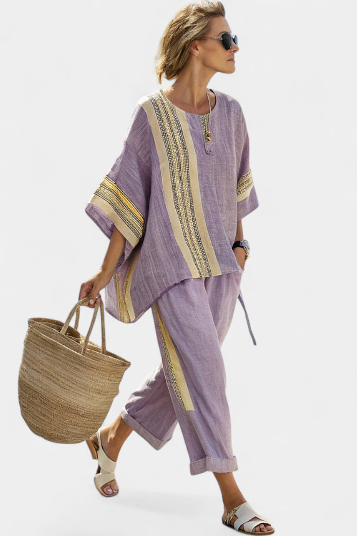 Anila – Conjunto Elegante de Dos Piezas de Lino