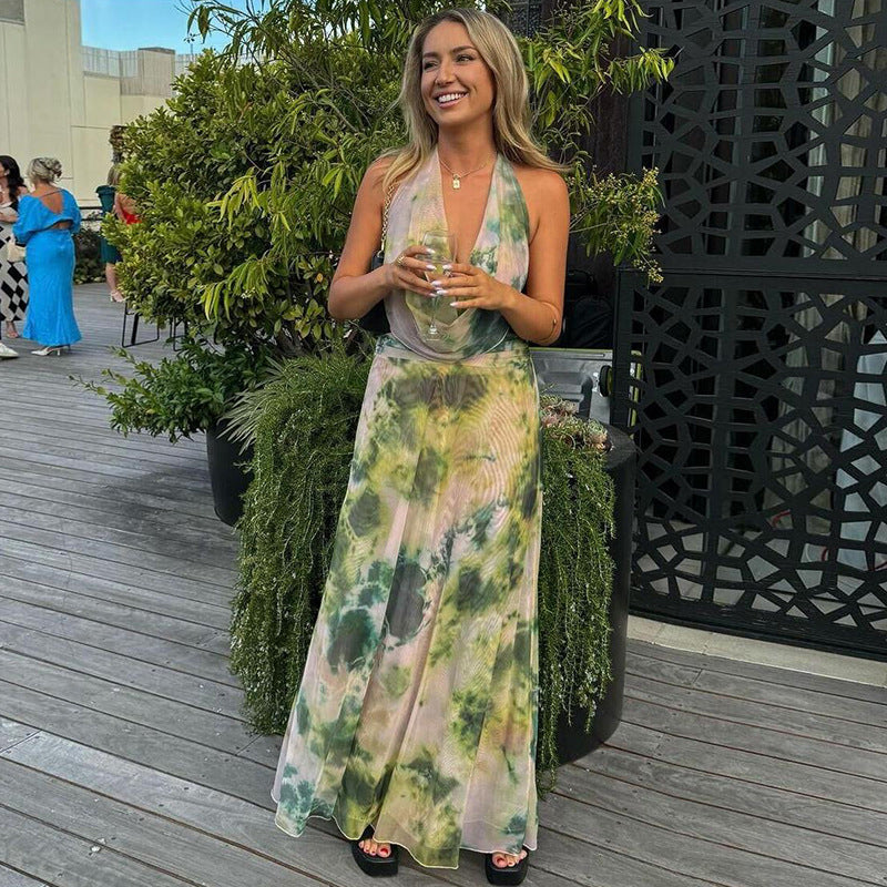 Reign | Vestido Maxi Halter Sin Espalda