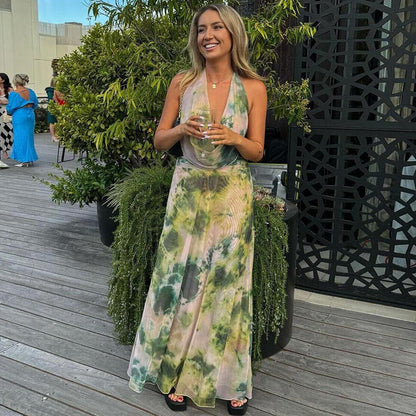 Reign | Vestido Maxi Halter Sin Espalda