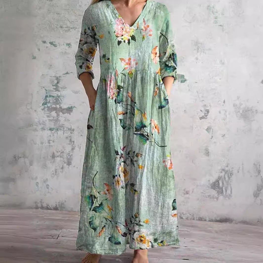 Brygida | Vestido de verano elegante y de alta calidad con estampado floral