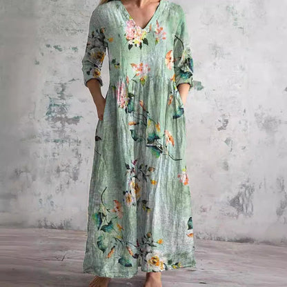 Brygida | Vestido de verano elegante y de alta calidad con estampado floral