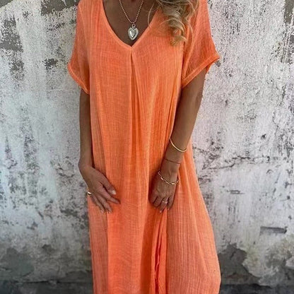 Ámbar | Elegante vestido midi con escote en V