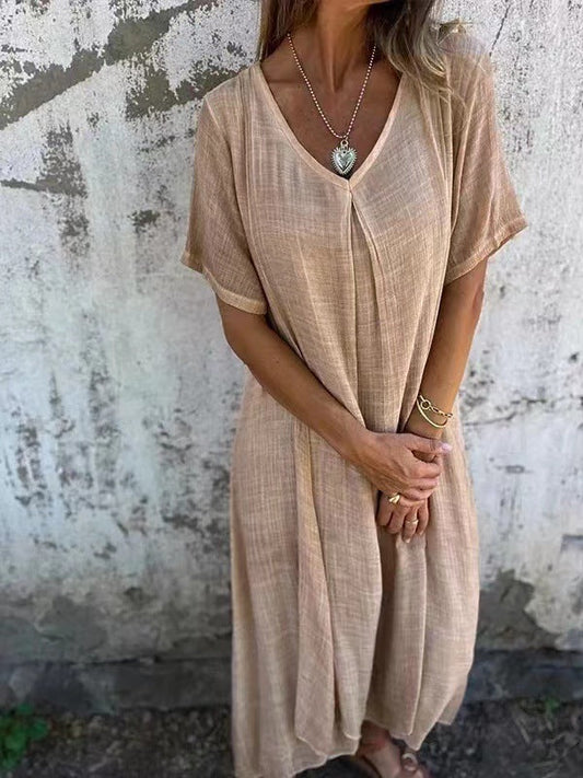 Ámbar | Elegante vestido midi con escote en V