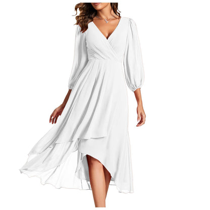 Izabella | Vestido con escote en V y dobladillo asimétrico