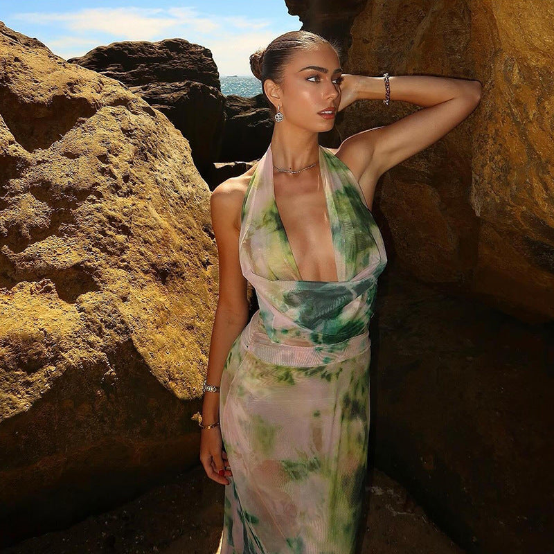 Reign | Vestido Maxi Halter Sin Espalda