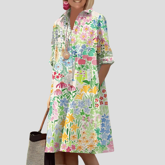 Nadine - Vestido de Verano Floral de Lujo para un Estilo Sin Esfuerzo