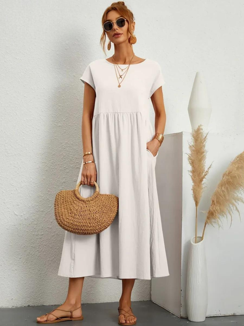 Marcia | Vestido de verano de tela premium en estilo Floating