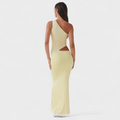 Seranella – Vestido Maxi Assimétrico com Recorte