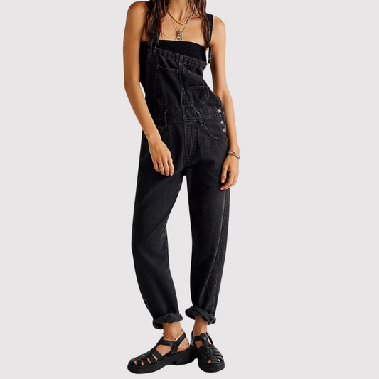 Constance - Pantalones anchos con piernas amplias, overol de mezclilla