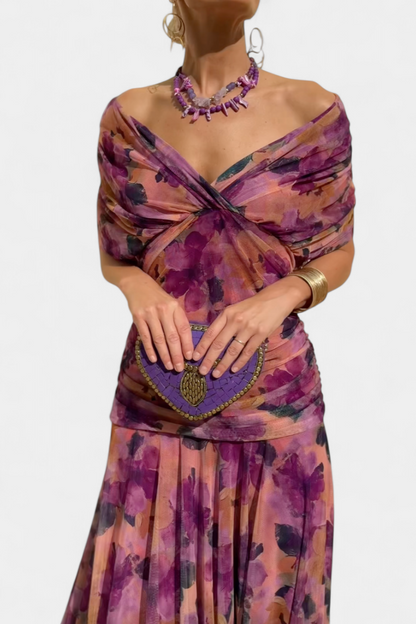 Alondra Vestido Largo con Estampado Floral Fantasía