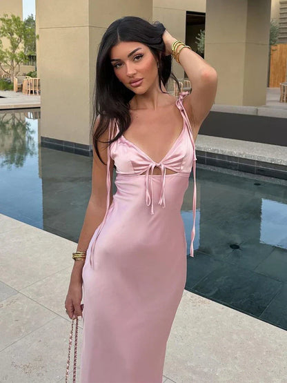 Bellamy | Vestido Maxi de Satén Sin Mangas