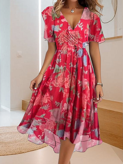 Alicja | Vestido casual con estampado sencillo y escote en V