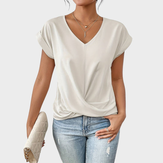 Eloise | Blusa con escote en V y detalle de nudo