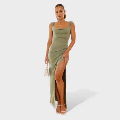 Sarella – Vestido Largo con Espalda Abierta y Lazo