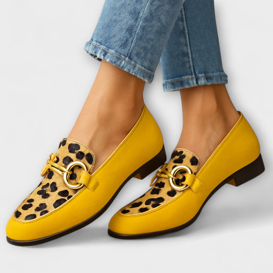 Zapatillas Sonia con Estampado Animal y Hebilla Decorativa