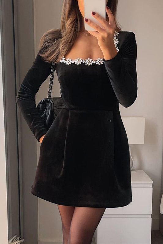 Barbara - Minivestido de terciopelo