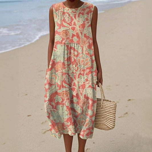 Żelka | Vestido de verano con flores en estilo vintage