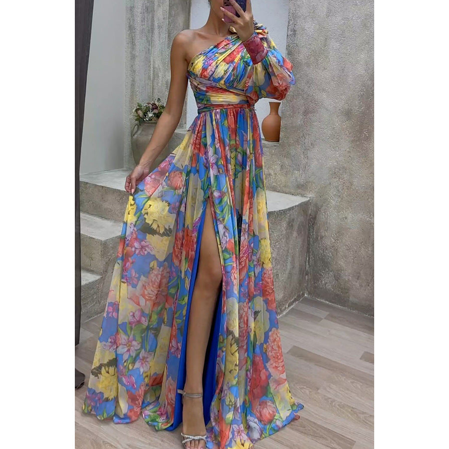 Nina | Vestido maxi de gasa con un tirante