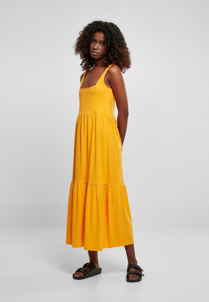 Vestido midi informal de verano con tirantes y diseño clásico