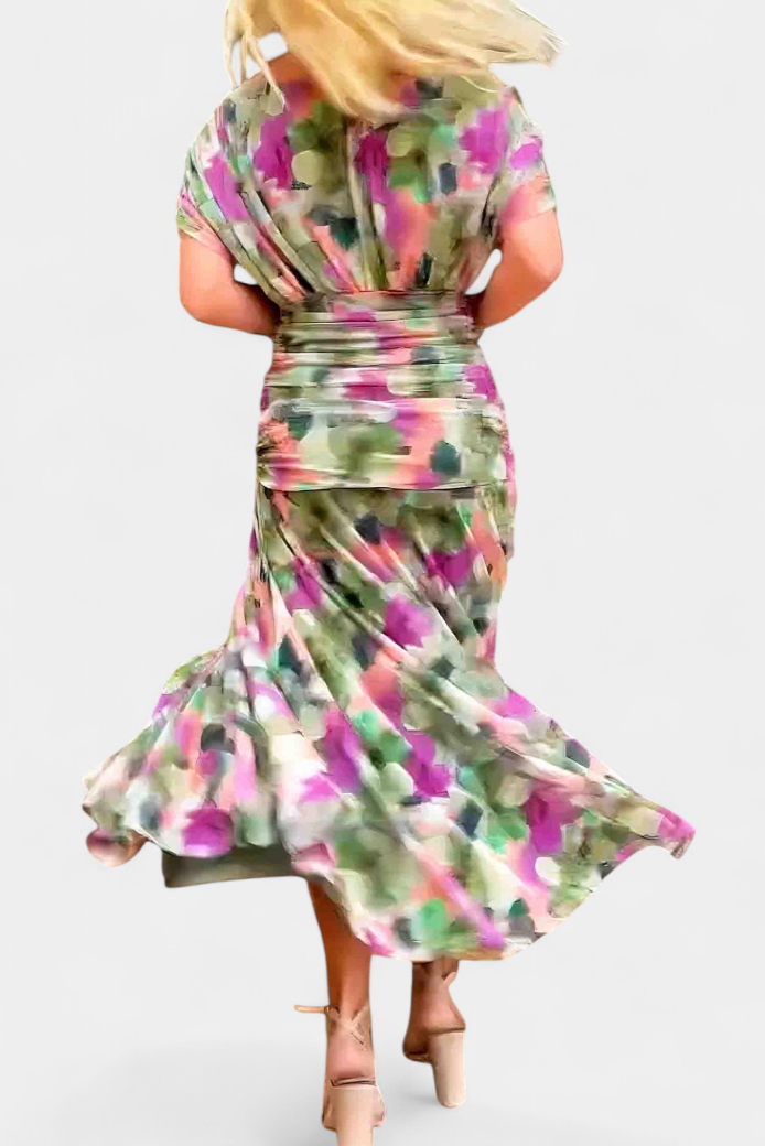 Alondra Vestido Largo con Estampado Floral Fantasía