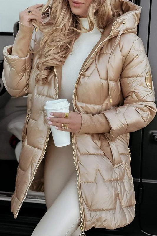 Nolwen - Abrigo de Invierno Elegante con Capucha y Acolchado