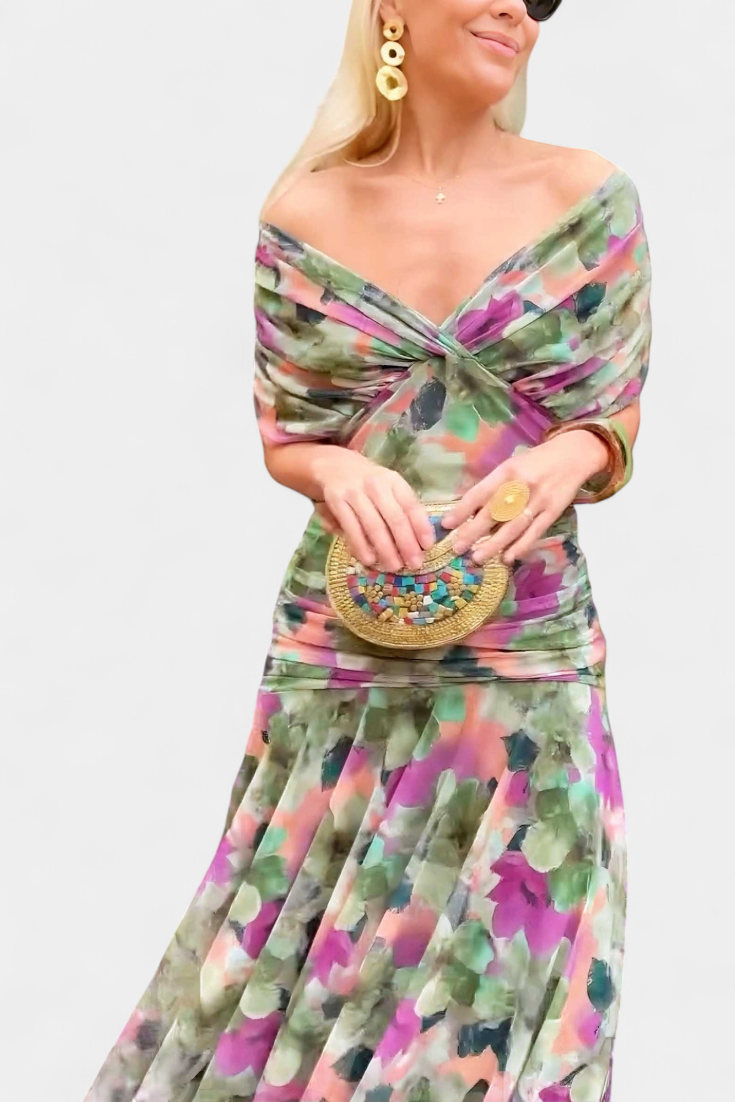 Alondra Vestido Largo con Estampado Floral Fantasía