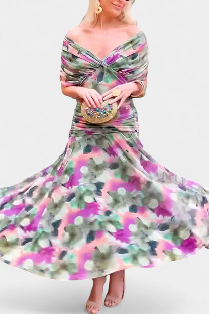 Alondra Vestido Largo con Estampado Floral Fantasía