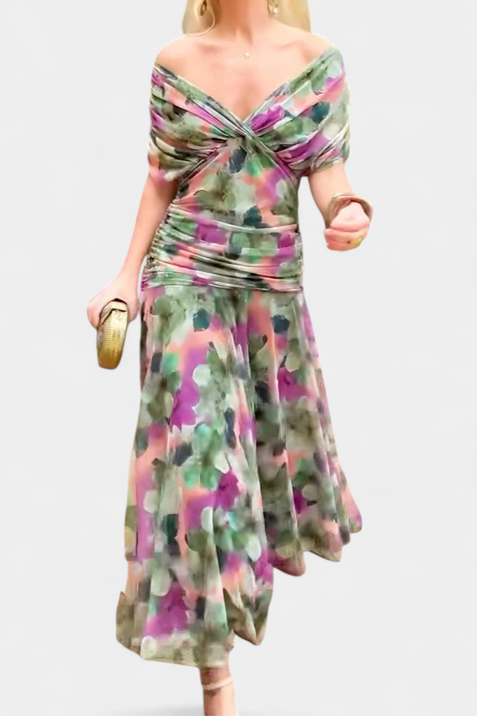 Alondra Vestido Largo con Estampado Floral Fantasía
