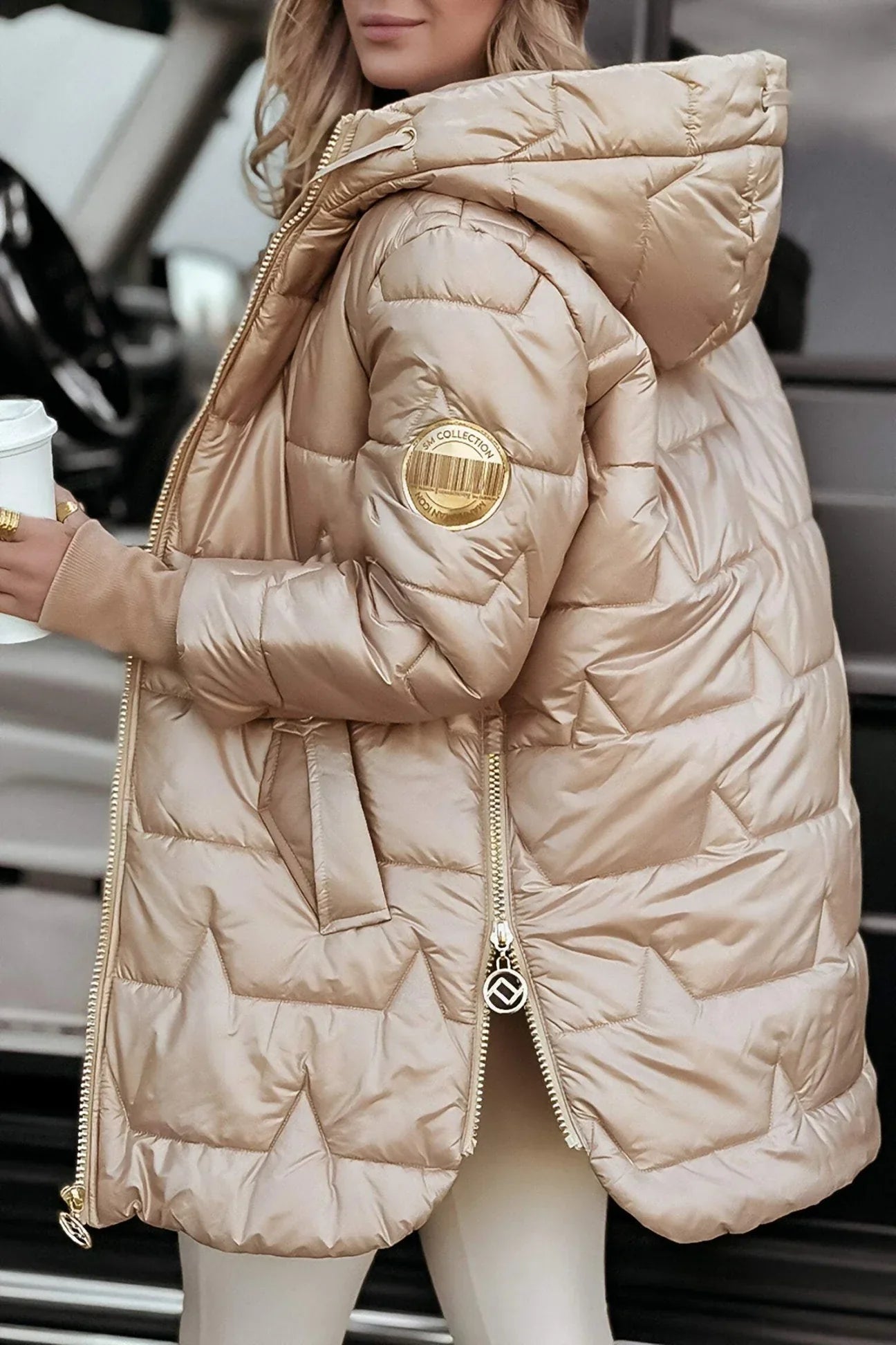 Nolwen - Abrigo de Invierno Elegante con Capucha y Acolchado