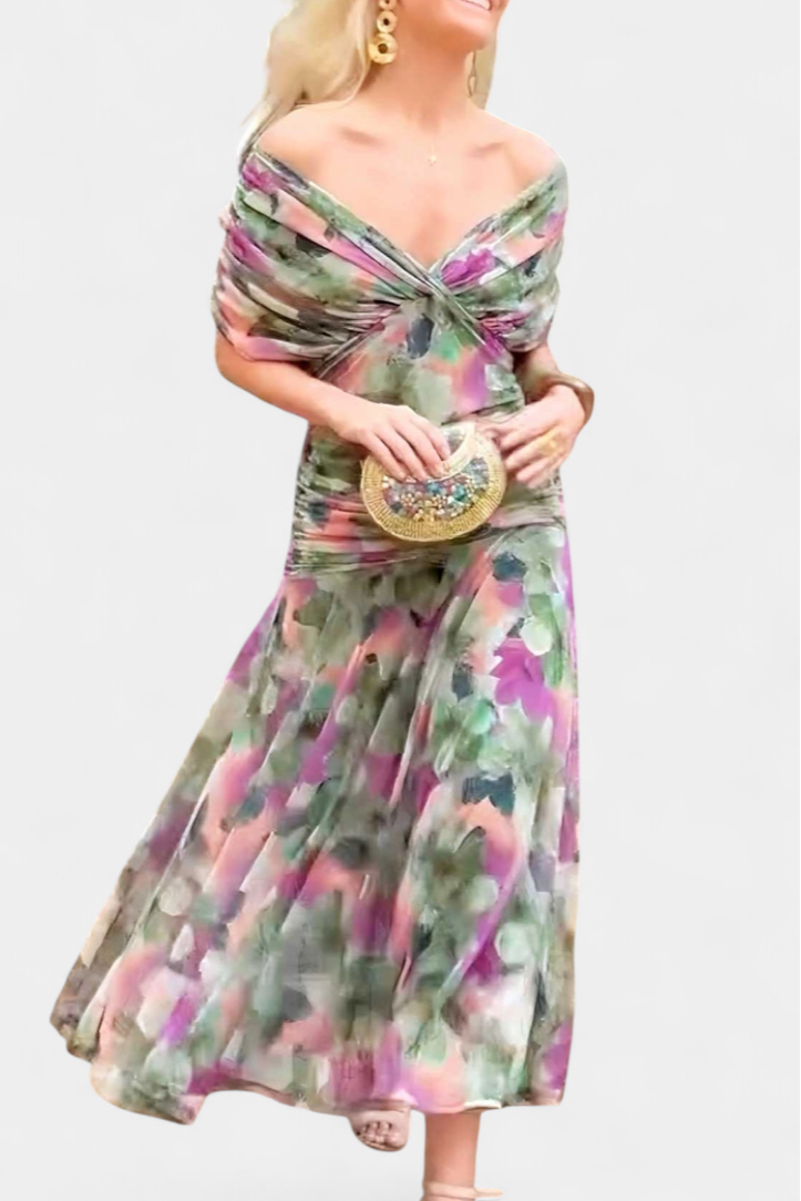 Alondra Vestido Largo con Estampado Floral Fantasía