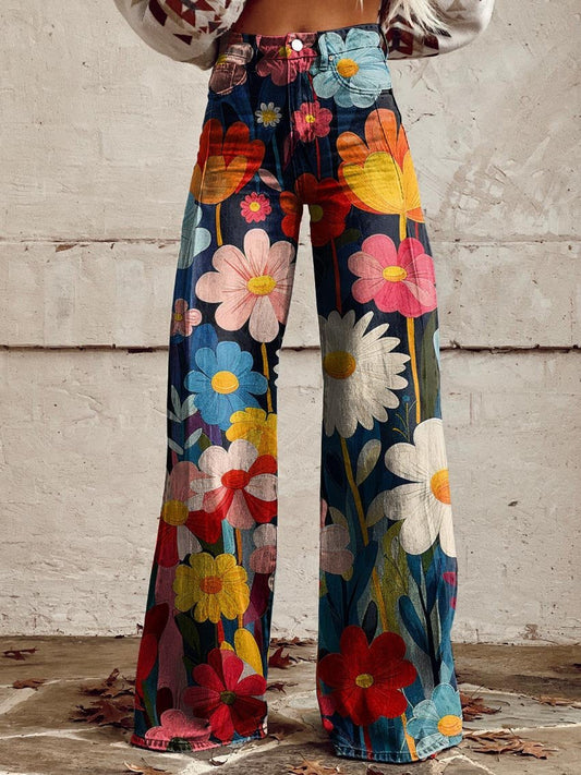 Léna - Pantalones Amplios Florales