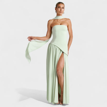 Vestido Maliyah - Corte Asimétrico Menta