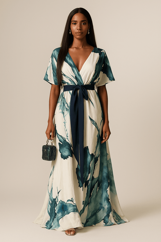 Nayla™ | Vestido Largo con Estampado Acuarela