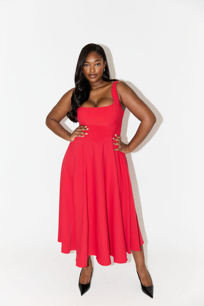 Amelia™ | Vestido Midi Fluido Atemporal
