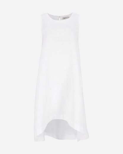 Vestido midi casual sin mangas con bajo asimétrico y estilo moderno