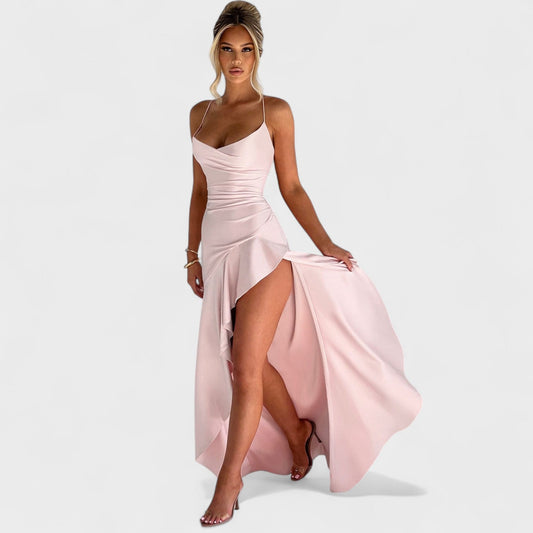 Vestido Maxi Samira Rosa Empolvado