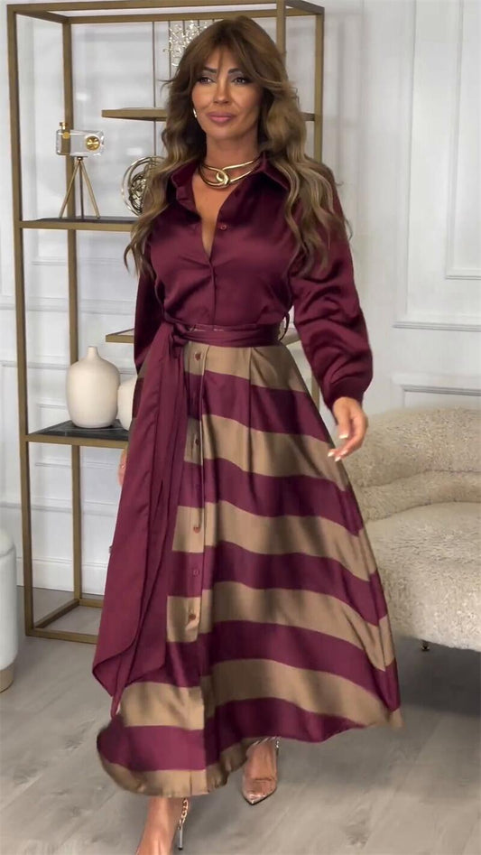 Yvonne | Vestido maxi a rayas