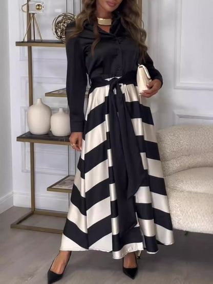 Yvonne | Vestido maxi a rayas
