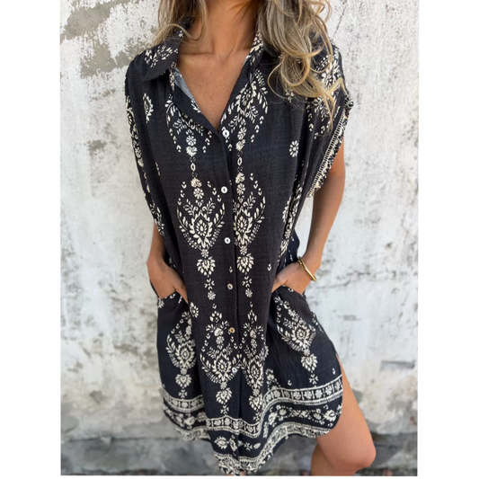 Sabina | Vestido Camisero Midi Estilo Boho