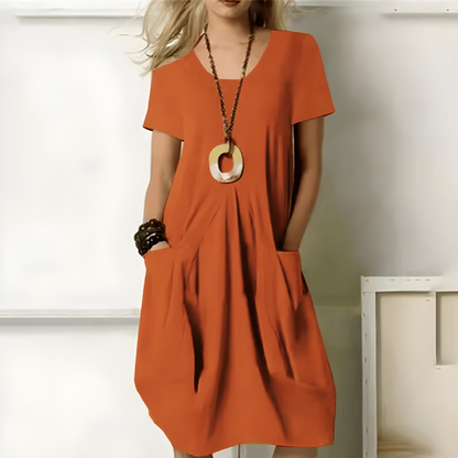 Marzenna | vestido elegante que acentúa la cintura, ofreciendo un estilo relajado